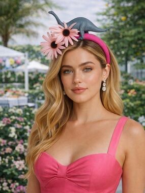 Kentucky Derby Hat Daisy Brachiosaurus Whimsical Statement Headband Tea Party